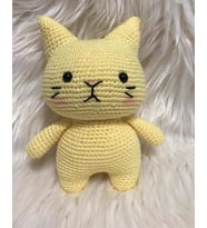 Sarı Miniş Pisi Uyku Arkadaşı Amigurumi Organik Oyuncak