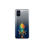 Samsung Galaxy M31s ile uyumlu Splash ahtapot tasarımlı şeffaf silikon kılıf