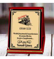 Makinist Baskılı Plaket (1. Tasarım)  Kişiye Özel (Kırmızı)