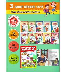 3.Sınıflar İçin Okumayı Sevdiren 10 lu Hikaye Seti 4 (Kitap Okuma Defteri Hediyeli)