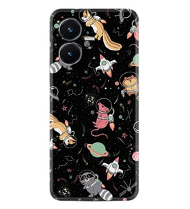 Vivo Y22S Kılıf Silikon Desen Özel Seri Planet Animals 1771