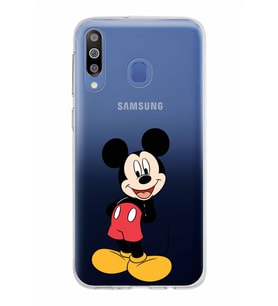Samsung Galaxy M30 Kapak Mickey Mouse Tasarımlı Şeffaf Silikon Kılıf