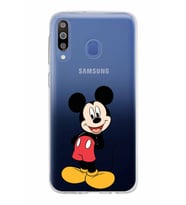 Samsung Galaxy M30 Kapak Mickey Mouse Tasarımlı Şeffaf Silikon Kılıf