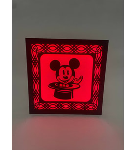 Mickey Mouse Temalı Dekoratif Kablosuz Gece Lambası Kırmızı ( Canlı Anılar )