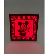 Mickey Mouse Temalı Dekoratif Kablosuz Gece Lambası Kırmızı ( Canlı Anılar )