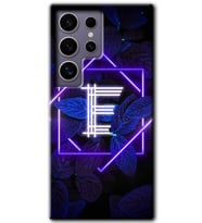 Galaxy S24 Ultra Kılıf HD Desen Baskılı Kılıf - Dark Neon Yaprak E Harfi