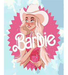 Barbiee Sayılarla Boyama Seti 40x50 cm  (Tuvale Gerili)