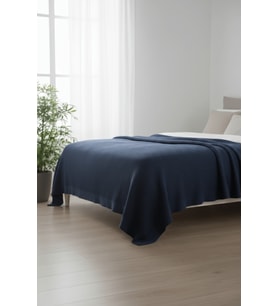 Liva Yumuşak Örgü Battaniye Düz Çift Kişilik 200x220 cm İndigo  Akrilik Yatak Örtüsü Dekoratif Şal