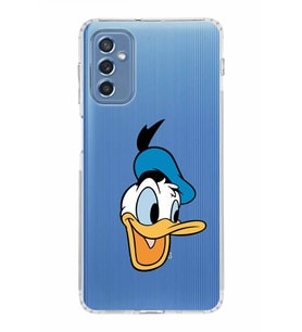 Samsung Galaxy M52  Kamera Korumalı Kapak Donald Duck Tasarımlı  Şeffaf  Kılıf