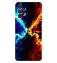 Samsung Galaxy M14 Kılıf Silikon Desen Özel Seri Red Blue Leon 1714