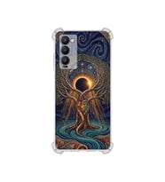 PrintiFy Tecno Camon18 ile Uyumlu Simya Serisi Kozmik Denge Tasarımlı Uv Baskılı Köşe Korumalı Antişok Kılıf