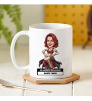 Darbukacı Kadın Karikatürlü Kupa Bardak