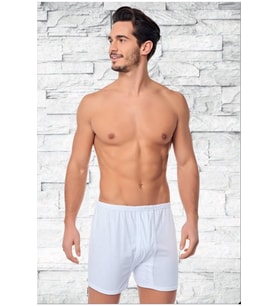Tutku 12 Adet Beyaz Renk Penye Paçalı Boxer