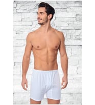 Tutku 12 Adet Beyaz Renk Penye Paçalı Boxer