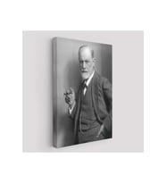 Sigmund Freud Elinde Puro ile Siyah Beyaz Fotoğrafı Kanvas Tablo-5238