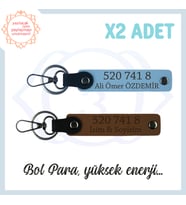Açık Kahve-Gök Mavi, İsminiz Yazılı, 520 741 8 Bolluk ve Başarı Sayılı, Hediyelik 2'li Anahtarlık