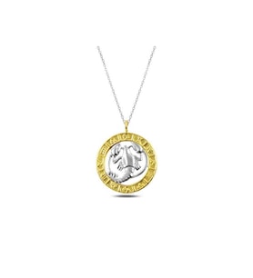 Gümüş Gold Yengeç Burcu Kolye CSR2183107