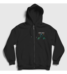 Presmono Unisex Siyah Dimensions Dimmu Borgir Fermuarlı Kapüşonlu Sweatshirt 142048tt