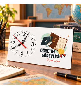 Öğretim Görevlisine İsme Özel Masa Saati