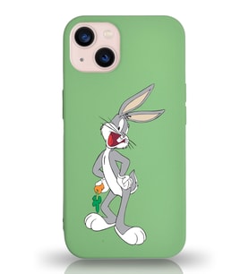 Apple iPhone 13 Mini  Lansman Kılıf Bugs Bunny Tasarımlı Altı Kapalı İçi Kadife Kaplı  Kapak (Şeffaf)