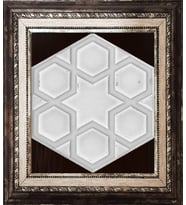 Armada Çini 15x17 Cm Rölyefli Yıldız Beyaz Altıgen Çini Pano