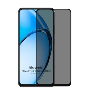 Microsonic Oppo A60 Privacy 5D Gizlilik Filtreli Cam Ekran Koruyucu Siyah