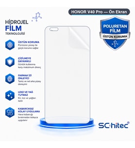 SChitec HONOR V40 Pro Uyumlu Ön Yüzey Nano Şeffaf Hidrojel Ekran Koruyucu