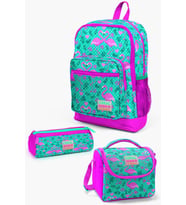 Coral High Kids Su Yeşili Pembe Flamingo Desenli 3’lü Okul Çanta Seti SET0123712