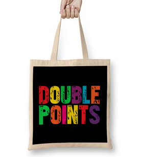Double Points Text Bez Çanta Uzun Saplı