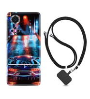 Huawei Nova Y70 Y90 Nova 9 SE  Kılıf Boyun Askılı Silikon Neon Cars 1724