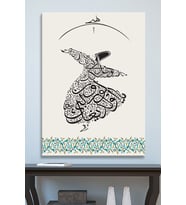 Ya Olduğun Gibi Görün Ya Göründüğün Gibi Ol Mevlana Islami Dini Hat Kanvas Tablo ( 7 Farklı Ölçü )