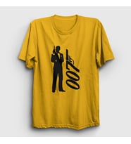 Presmono Unisex Sarı Tuxedo Film James Bond T-Shirt 258281tt (Sarı)