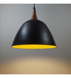 RİOLİGHT RETRO TEKLİ METAL SARKIT AVİZE ŞAPKA ÇAPI: 28CM (Siyah)