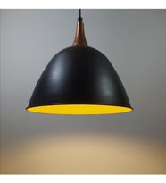 RİOLİGHT RETRO TEKLİ METAL SARKIT AVİZE ŞAPKA ÇAPI: 28CM (Siyah)