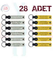 Beyaz & Sarı, Yılbaşı Kutlamalarına Anlamlı Sürpriz, 28’li Set, Mesajlı Deri Hatıra Anahtarlık