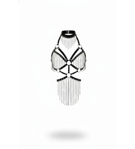Mulvxbrf Brf02 Siyah Body Harness Choker Yaka Zincir Detaylı Vücut Aksesuarı - Brf1397 (Mulvix)