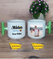 Maden Mühendisi Kupa Bardak Fotoğraflı T Yeşil Kulplu Mühendisler Günü Hediyesi