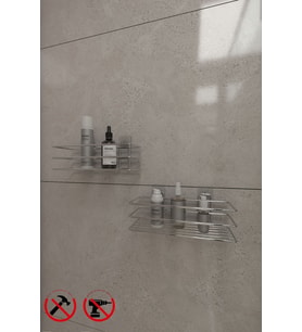 Krom Yapışkanlı Banyo ve Mutfak Rafı TŞ01, Banyo Düzenleyicisi ( 2 Adet )