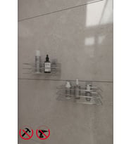 Krom Yapışkanlı Banyo ve Mutfak Rafı TŞ01, Banyo Düzenleyicisi ( 2 Adet )