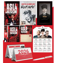Asla Vazgeçme - Ayraç - Kartpostal - Poster - Nazım Hikmet -  2026 Ajanda Kalpaklı - Ata Ahşap Duvar Takvimi - Masa Takvimi