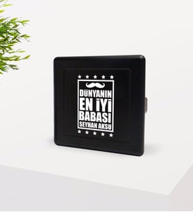 BK Gift Kişiye Özel Dünyanın En İyi Babası Tasarımlı Siyah Metal Sigara Tabakası-5