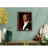 BK Home Atatürk Tasarımlı Doğal Masif Ahşap Çerçeveli Tablo-12