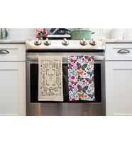 EraysHome Hediyelik Mutfak  Havlusu Kitchen ve Kelebek Desen Baskılı 2'li Set