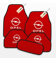 Opel Logolu Araç İçi Halı Paspas Seti 5 Parça – Kaymaz, Su Geçirmez, Kolay Temizlenen Malzeme (Kırmızı)