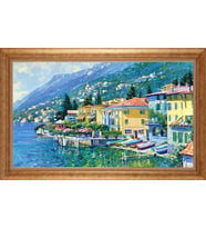 Çerçeveli Paspartulu Manzara Tablo bm1577 (Gold)