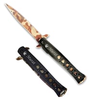 Kişiye Özel İsimli Bozkurt Baskılı Columbia Çöl T-Lite FST-1112-B 23 CM Paslanmaz Kamp Cep Av Bıçağı (Kahverengi)