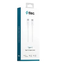 İki Ucuda Type-c Şarj Kablosu 60w Yüksek Hızlı 120 Cm Beyaz