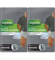 Depend Emici Külot Pants Hasta Bezi L - Büyük - Large Erkek 16 Adet (2PK*8)