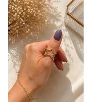 Yıldız Desen Gold Yüzük