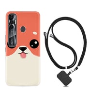 Tecno Spark 6 6 Go 8C 8 Pro 7 7 Pro Kılıf Boyun Askılı Silikon Sevimli Köpek 1731